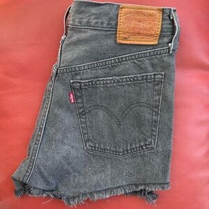 Vintage Levi's 501 Black Cutoff Denim Jean Shorts, size 26